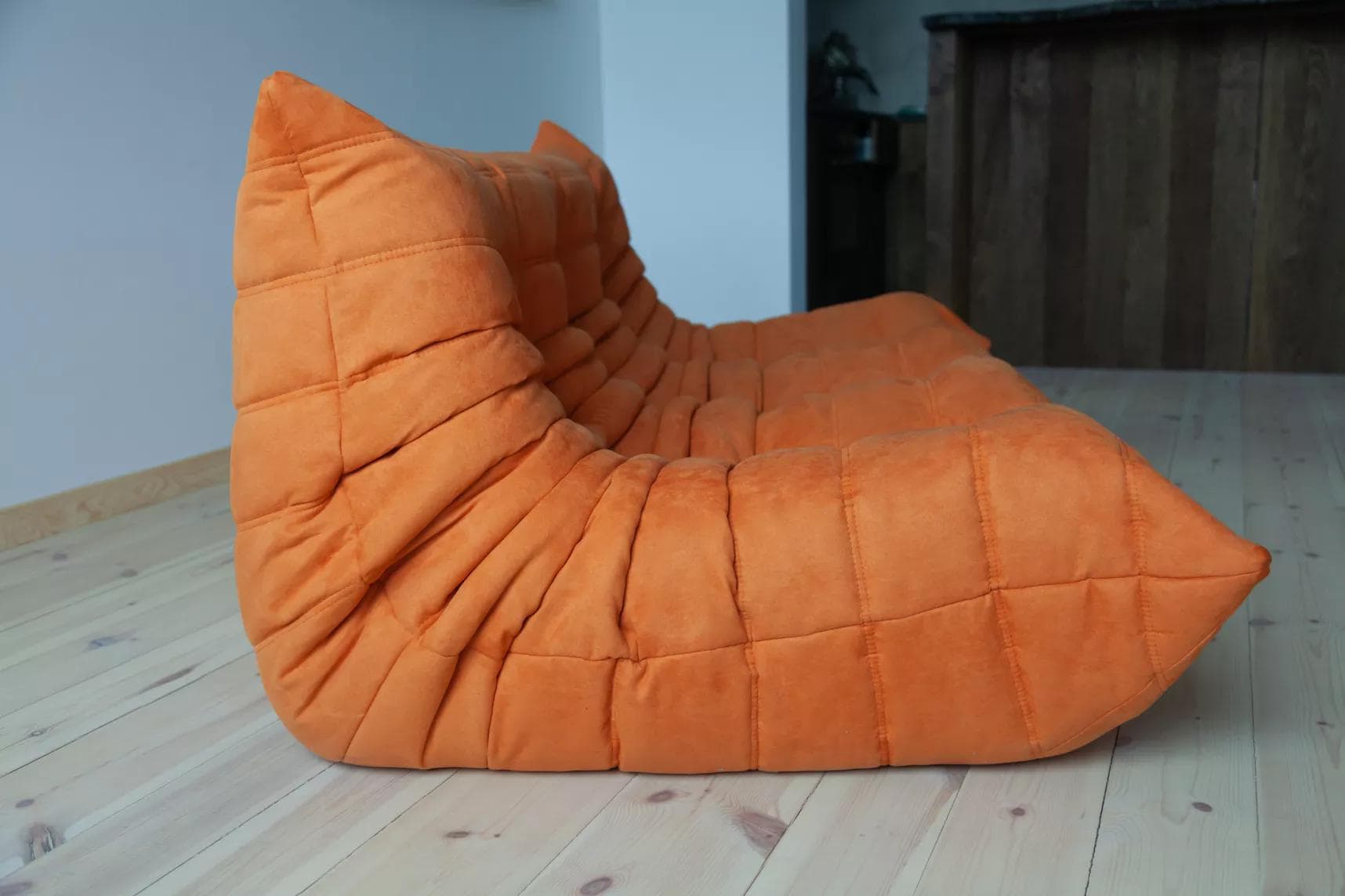 Sofa Togo trzyosobowa, mikrofibra pomarańcz - 166409