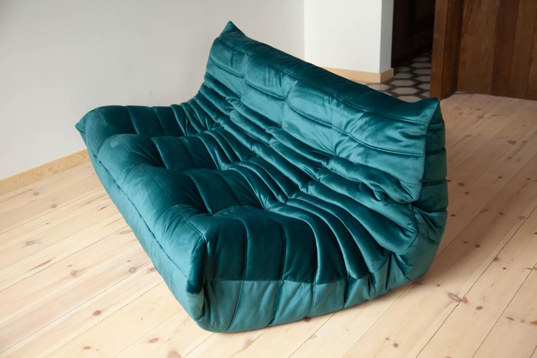 Sofa Togo trzyosobowa, velvet zielony cyraneczka - 166362