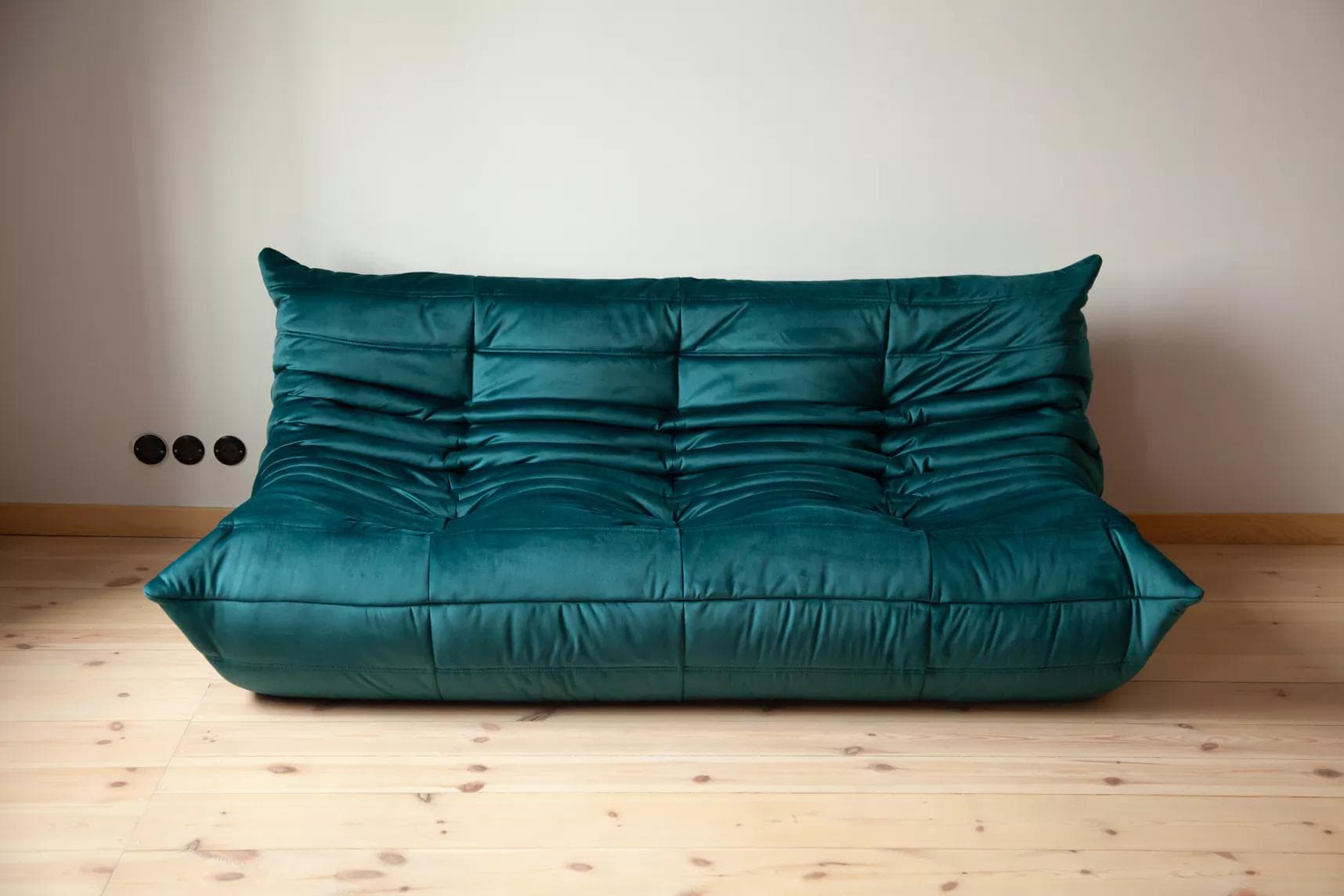Sofa Togo trzyosobowa, velvet zielony cyraneczka - 166358
