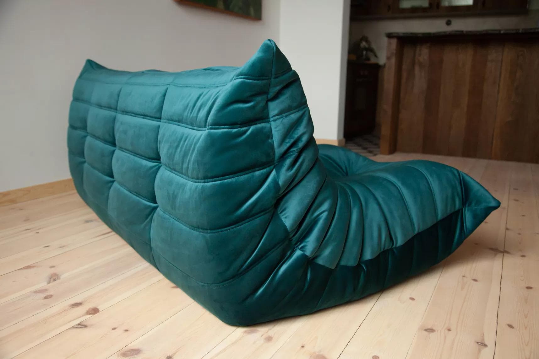 Sofa Togo trzyosobowa, velvet zielony cyraneczka - 166370