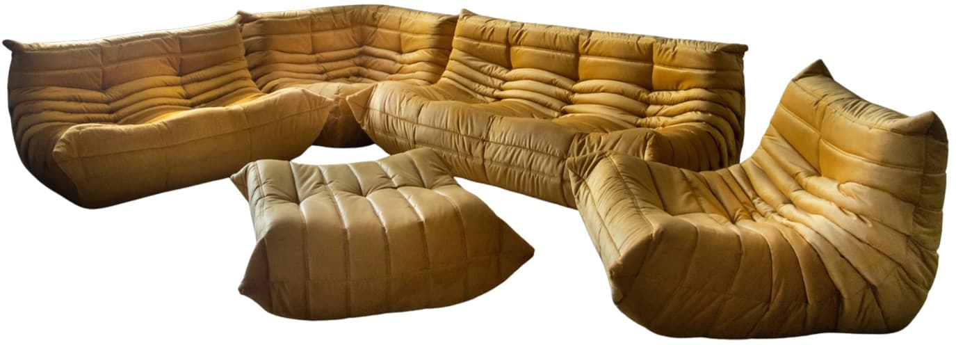 Zestaw wypoczynkowy Togo 5 części, velvet złoty