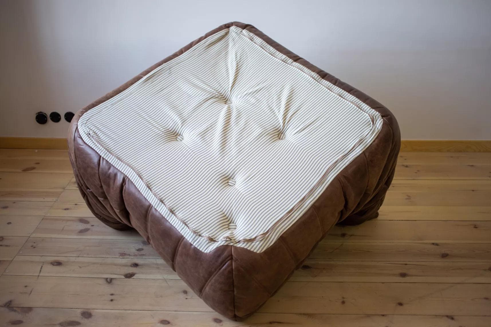 Zestaw wypoczynkowy Togo 5 części, skóra brązowa kasztanowa - 166713