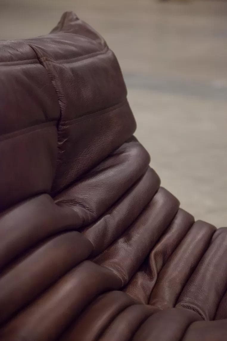 Zestaw wypoczynkowy Togo 5 części, skóra czekoladowy brąz - 166722