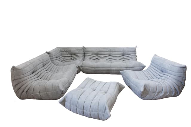 Zestaw wypoczynkowy Togo 5 części, mikrofibra jasny szary - WYMIARY