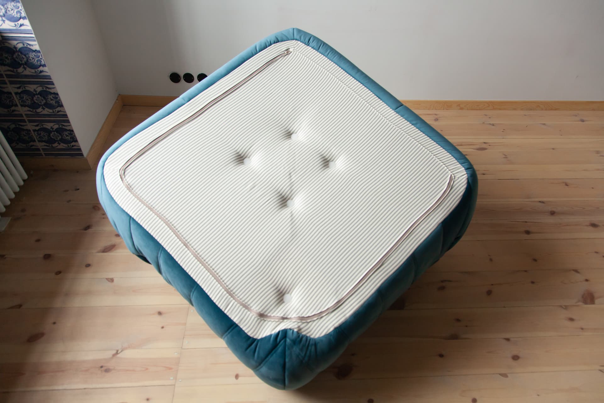 Zestaw wypoczynkowy Togo 5 części, velvet błękitny morski - 166556