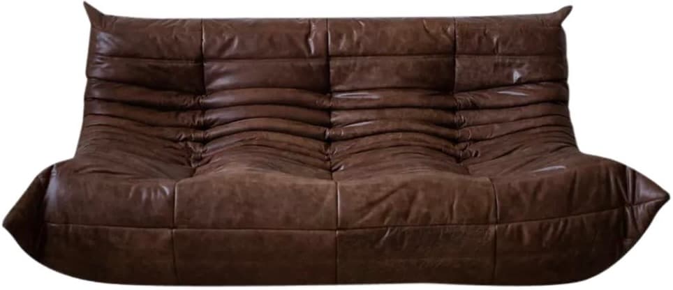 Sofa Togo trzyosobowa, skóra brązowa kasztanowa - 59376