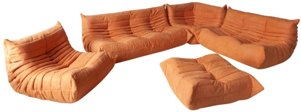 Zestaw wypoczynkowy Togo 5 części, mikrofibra pomarańcz - 59458