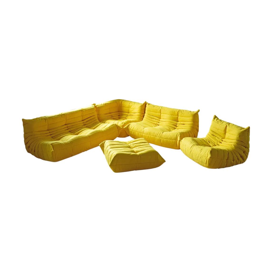 Zestaw wypoczynkowy Togo 5 części, mikrofibra cytrynowy żółty