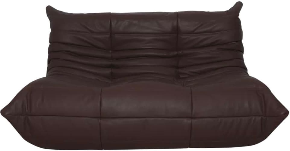Sofa Togo dwuosobowa, skóra brązowa madras - 59422