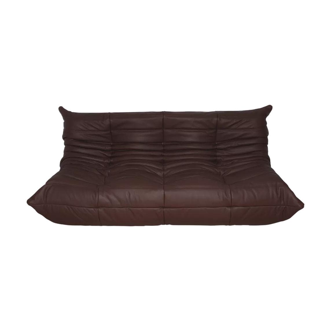 Sofa Togo trzyosobowa, skóra brązowa madras