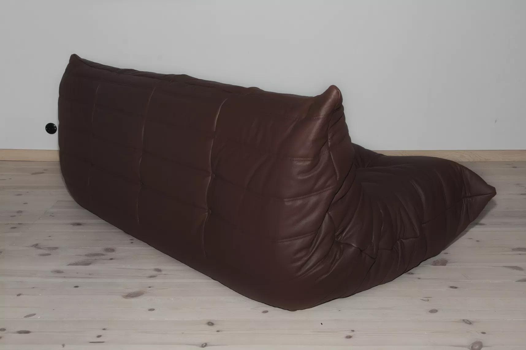 Sofa Togo trzyosobowa, skóra brązowa madras - 166684