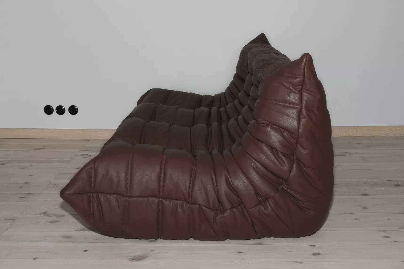 Sofa Togo trzyosobowa, skóra brązowa madras - 166685