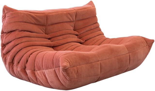 Sofa Togo dwuosobowa, cord coral - WYMIARY