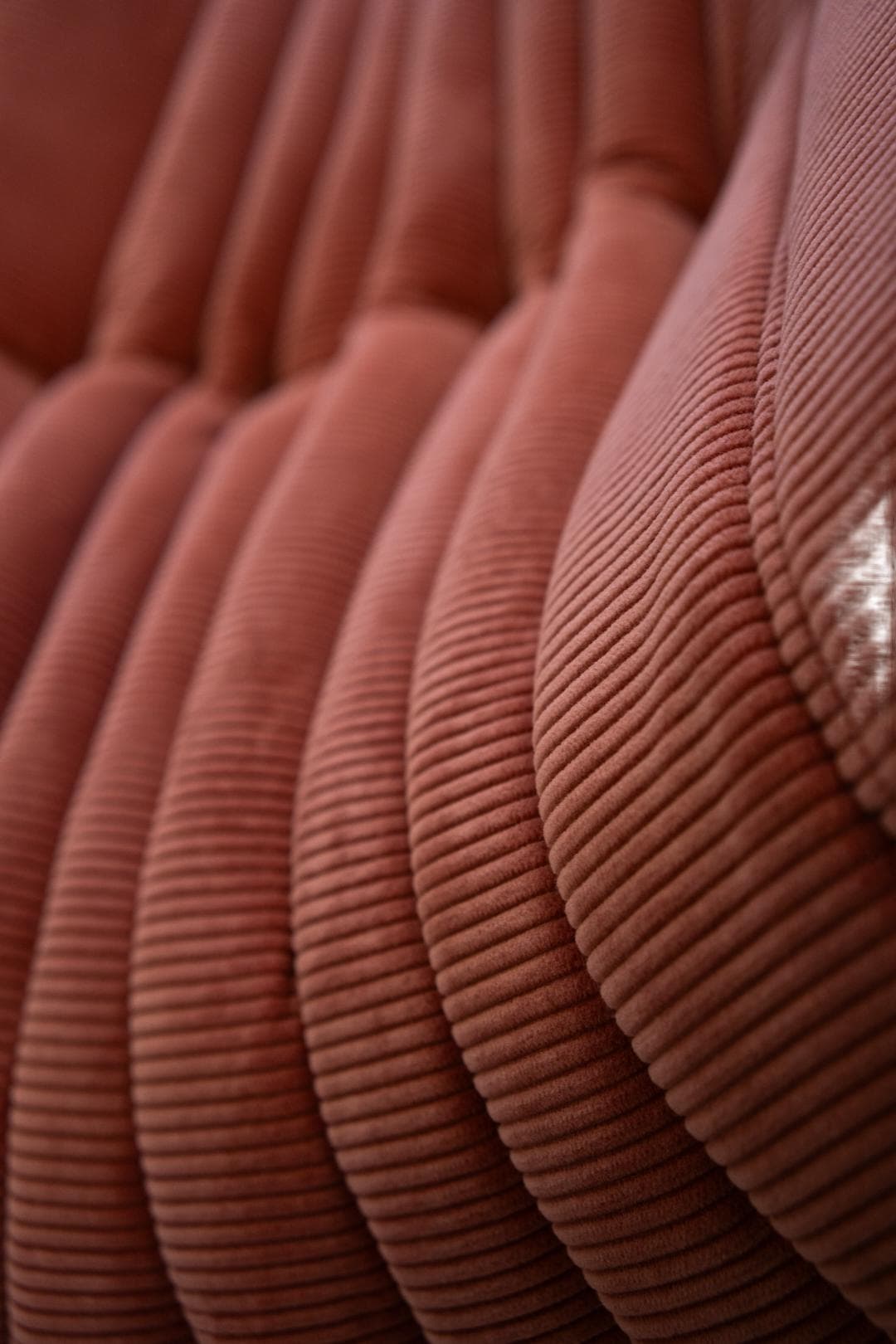 Fotel wypoczynkowy Togo z podnóżkiem, cord coral - 184757