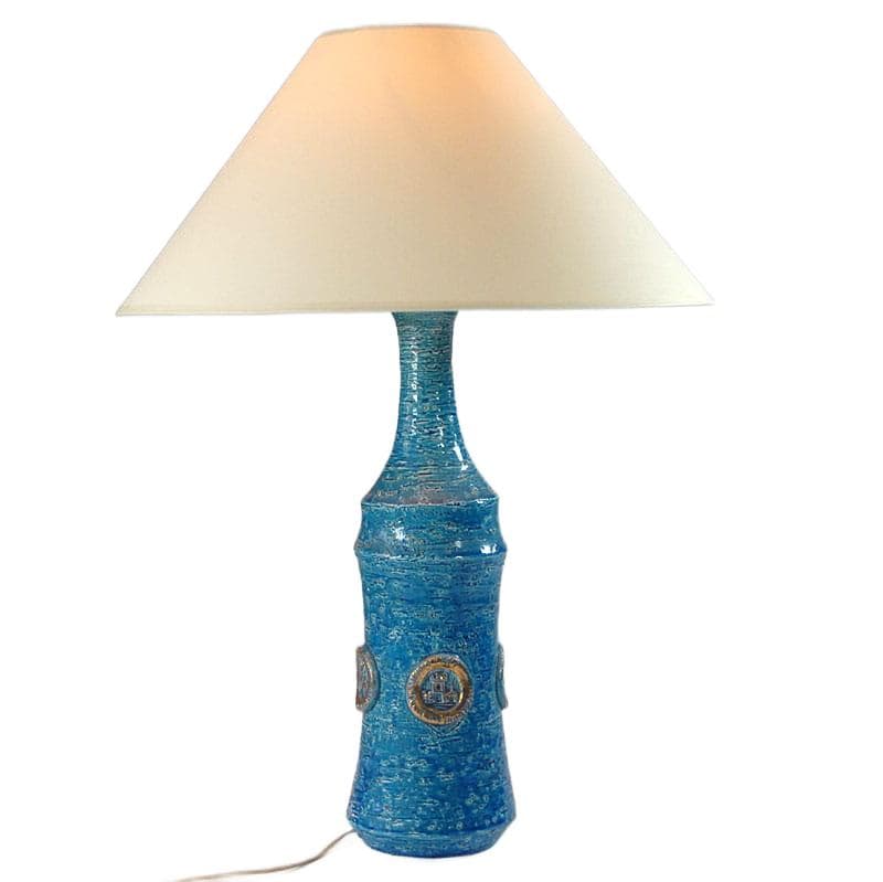 Niebieska ceramiczna lampa stołowa, proj. A. Londi dla Bitossi, Włochy, lata 60. - 4929