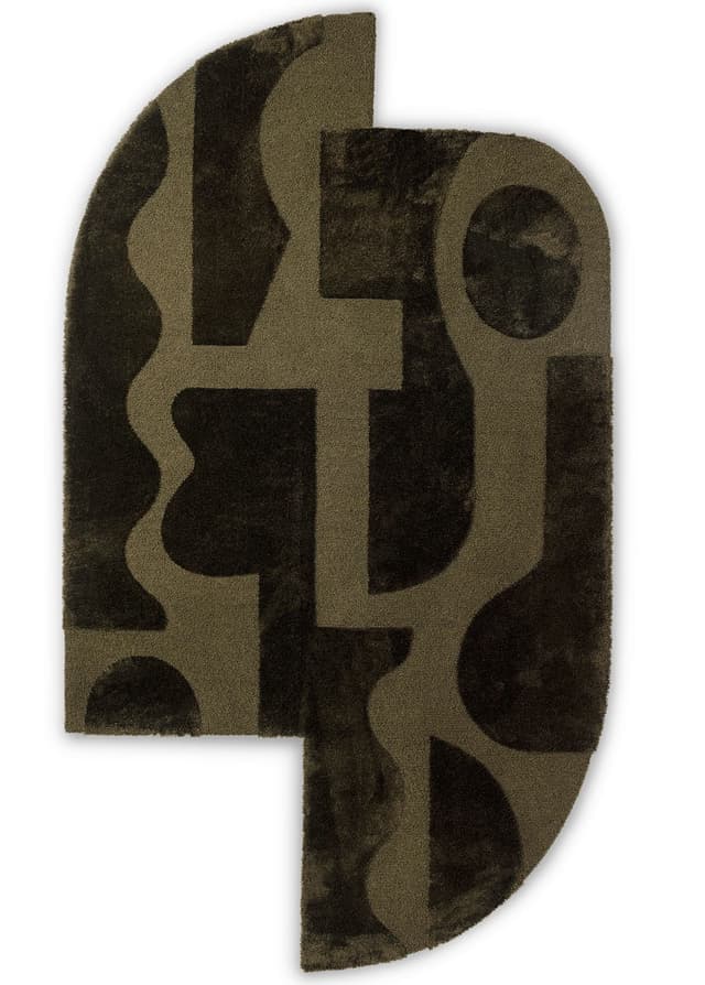 Rug Mural Forest, olive, wool, 250x440 cm, Brink & Campman - DIMENSION