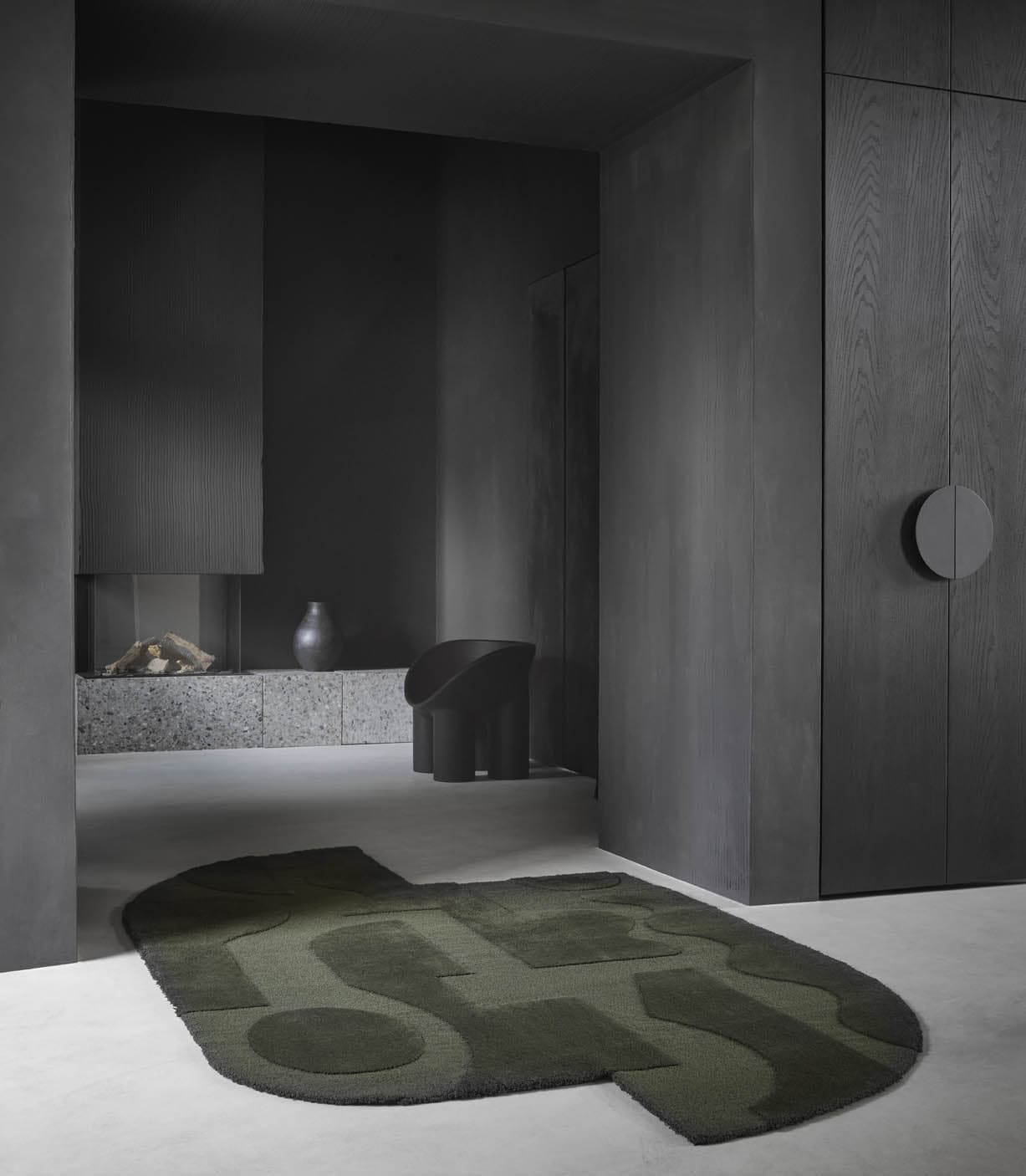 Rug Mural Forest, olive, wool, 250x440 cm, Brink & Campman - 55682
