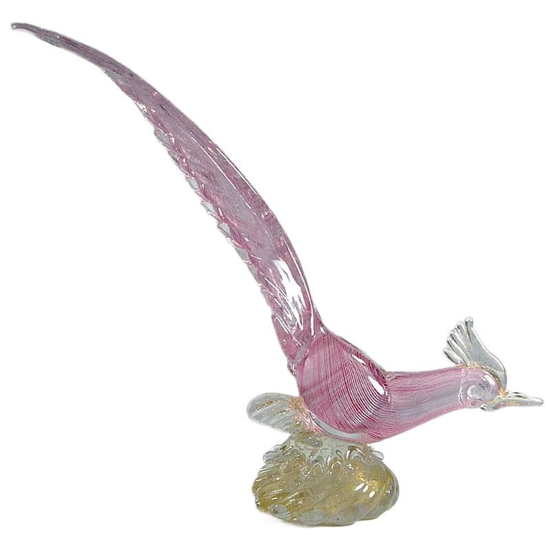 Różowy szklany ptak, Murano, Włochy, lata 60. - 4993