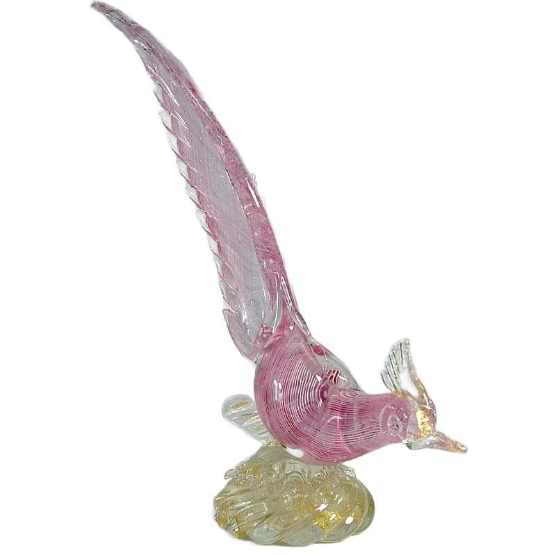 Różowy szklany ptak, Murano, Włochy, lata 60. - 4992