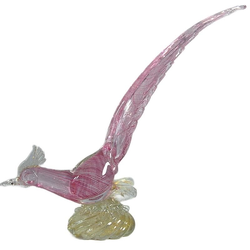 Różowy szklany ptak, Murano, Włochy, lata 60. - 4996