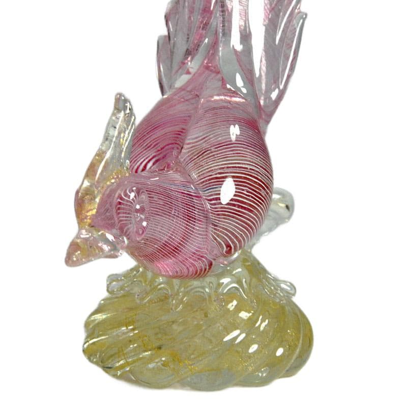 Różowy szklany ptak, Murano, Włochy, lata 60. - 4994