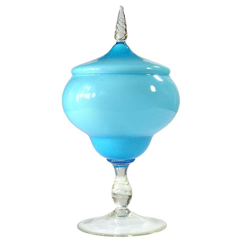 Błękitna bomboniera szklana, dla Opaline de Versailles, Francja, lata 60.