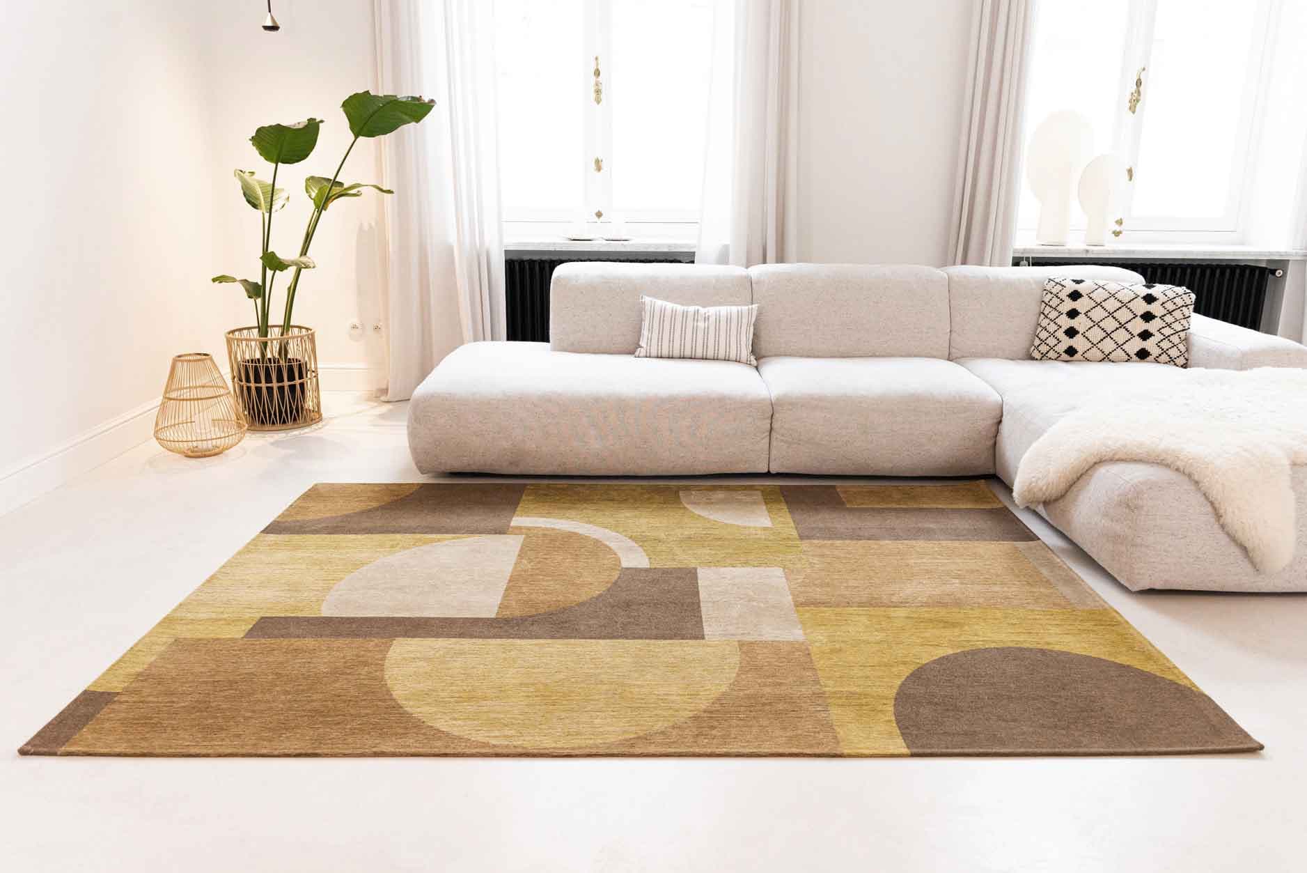 Dywan Bauhaus Honey Gold 200x280 cm bawełna szenilowa brązowo-złoty, Jules Flipo, Louis De Poortere - 148166