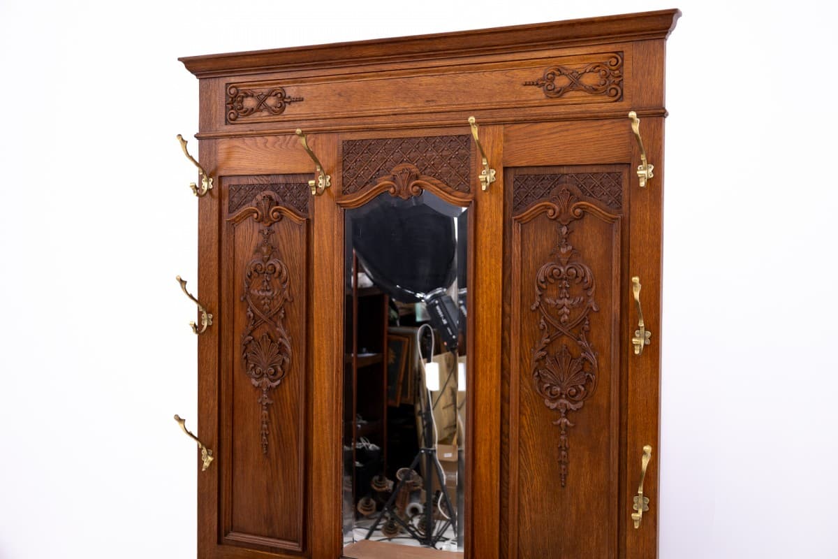 Dębowa garderoba secesyjna, Francja, lata 1910 - 49502