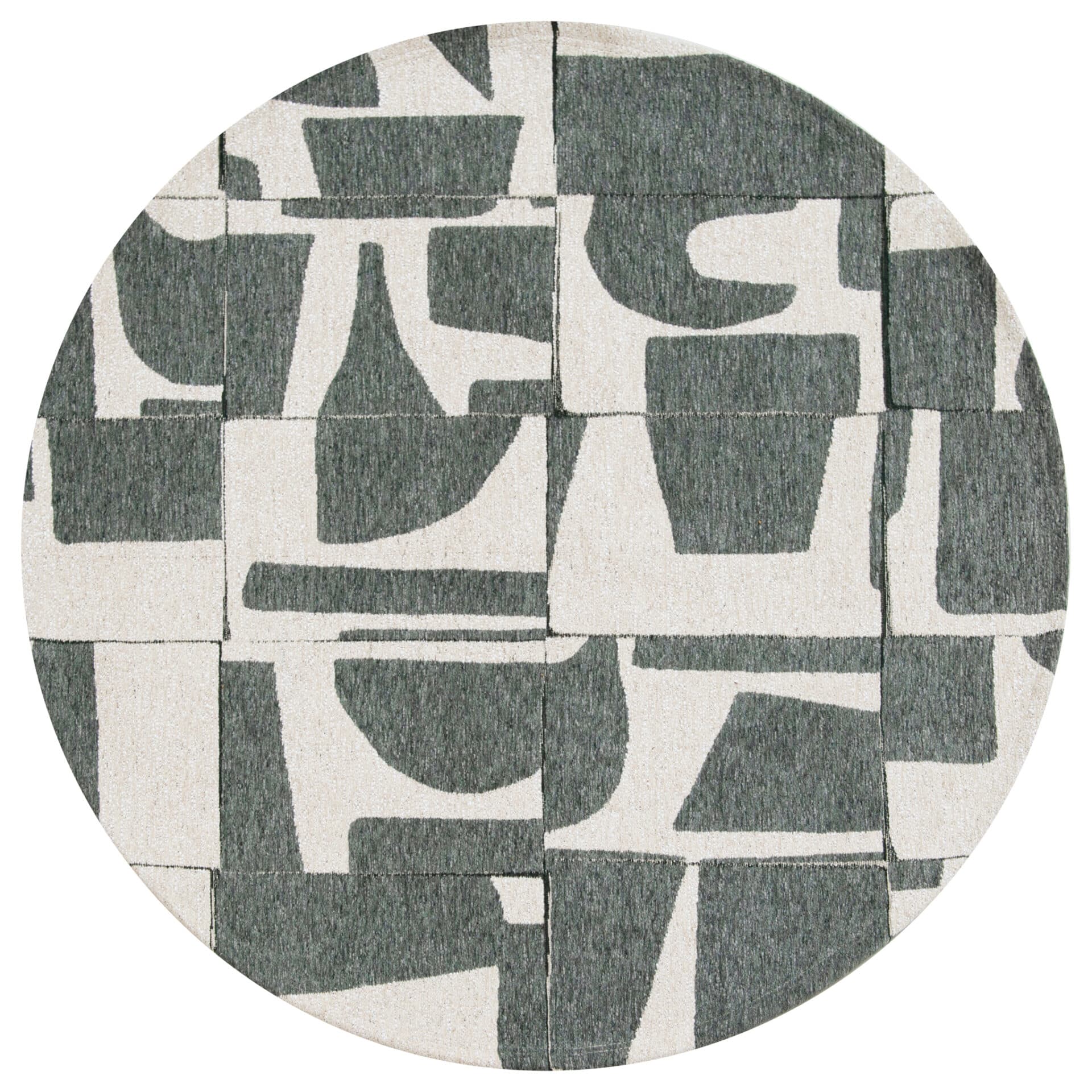 Round rug PAPERCUT SEA SPRAY ROUND 240x240 cm green, Louis De Poortere