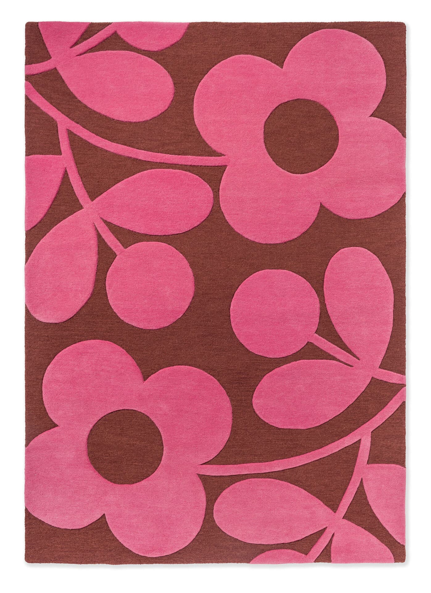 Rug Sprig Stem Paprika 160x230 cm, brown, pink, wool, Orla Kiely