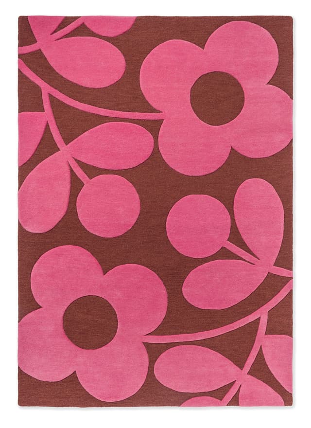 Rug Sprig Stem Paprika 160x230 cm, brown, pink, wool, Orla Kiely - DIMENSION