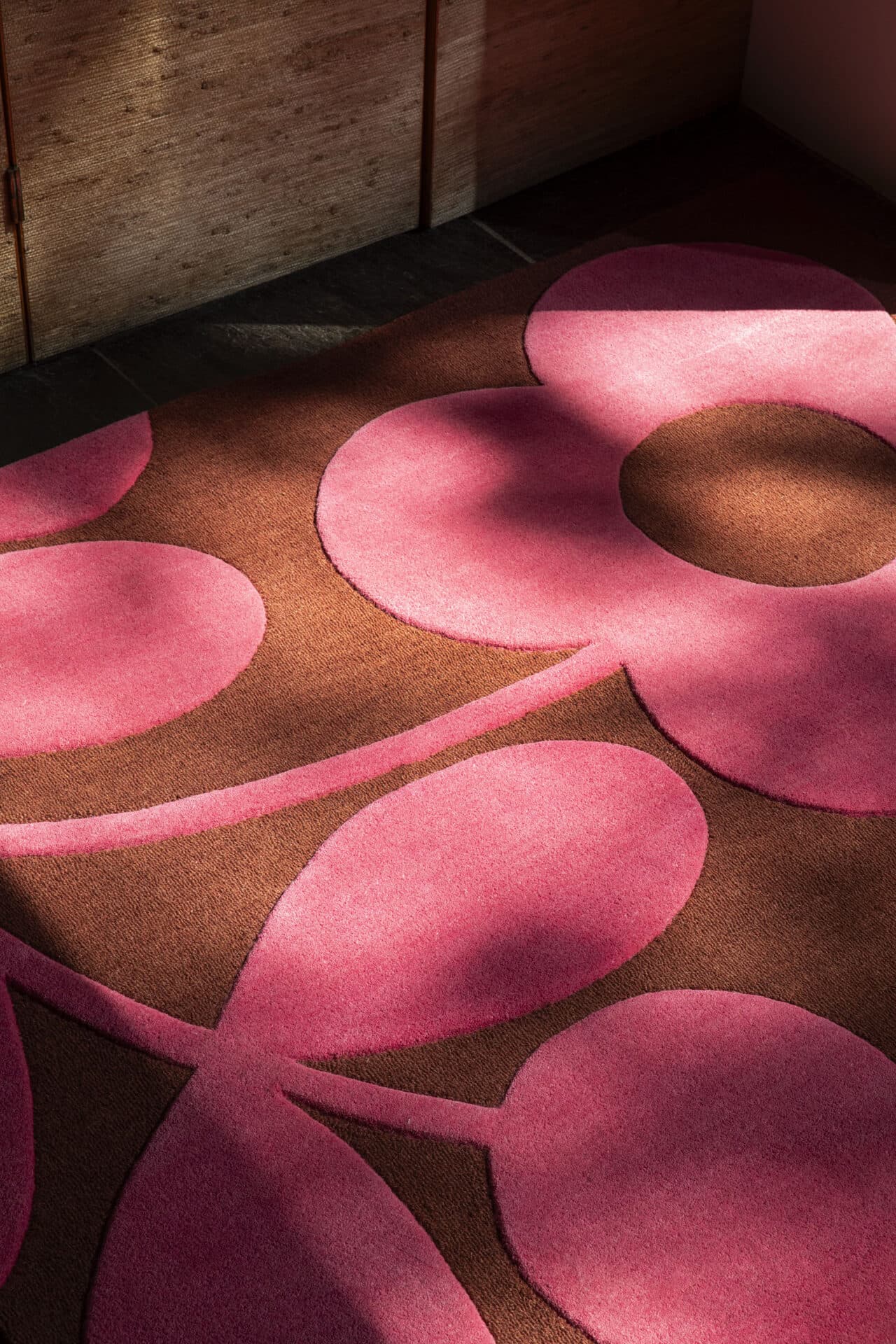 Dywan Sprig Stem Paprika 120x180 cm brązowy, różowy, wełna, Orla Kiely - 54638