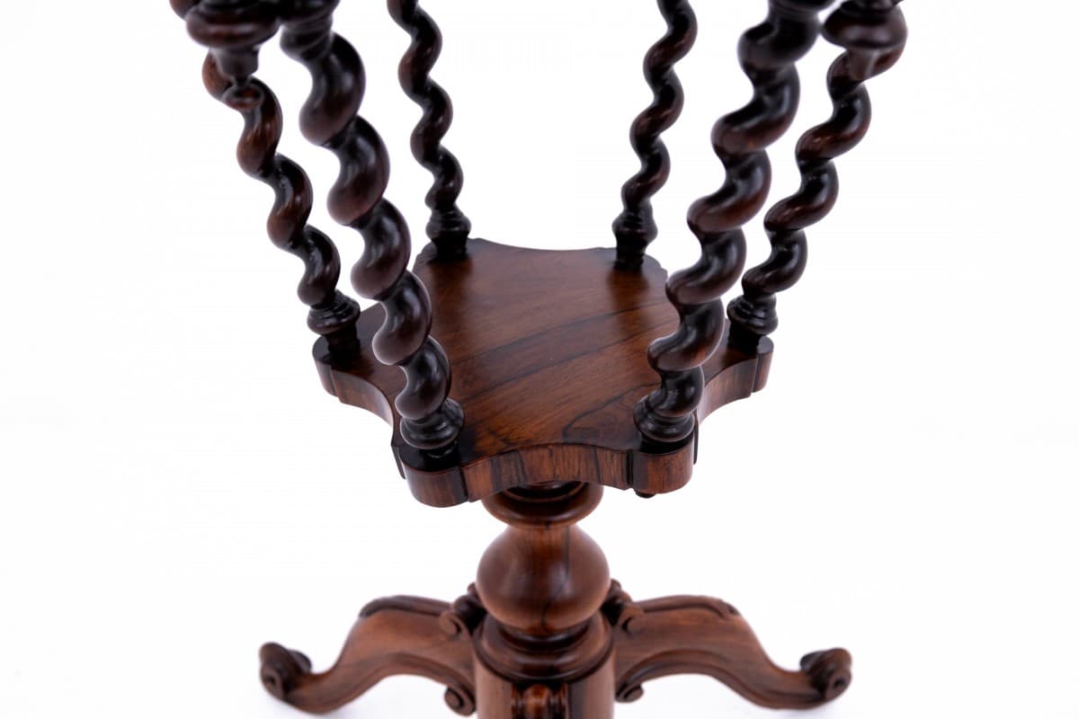 Ciemnobrązowy intarsjowany stolik, Francja, lata 80. XIX w. - 49918