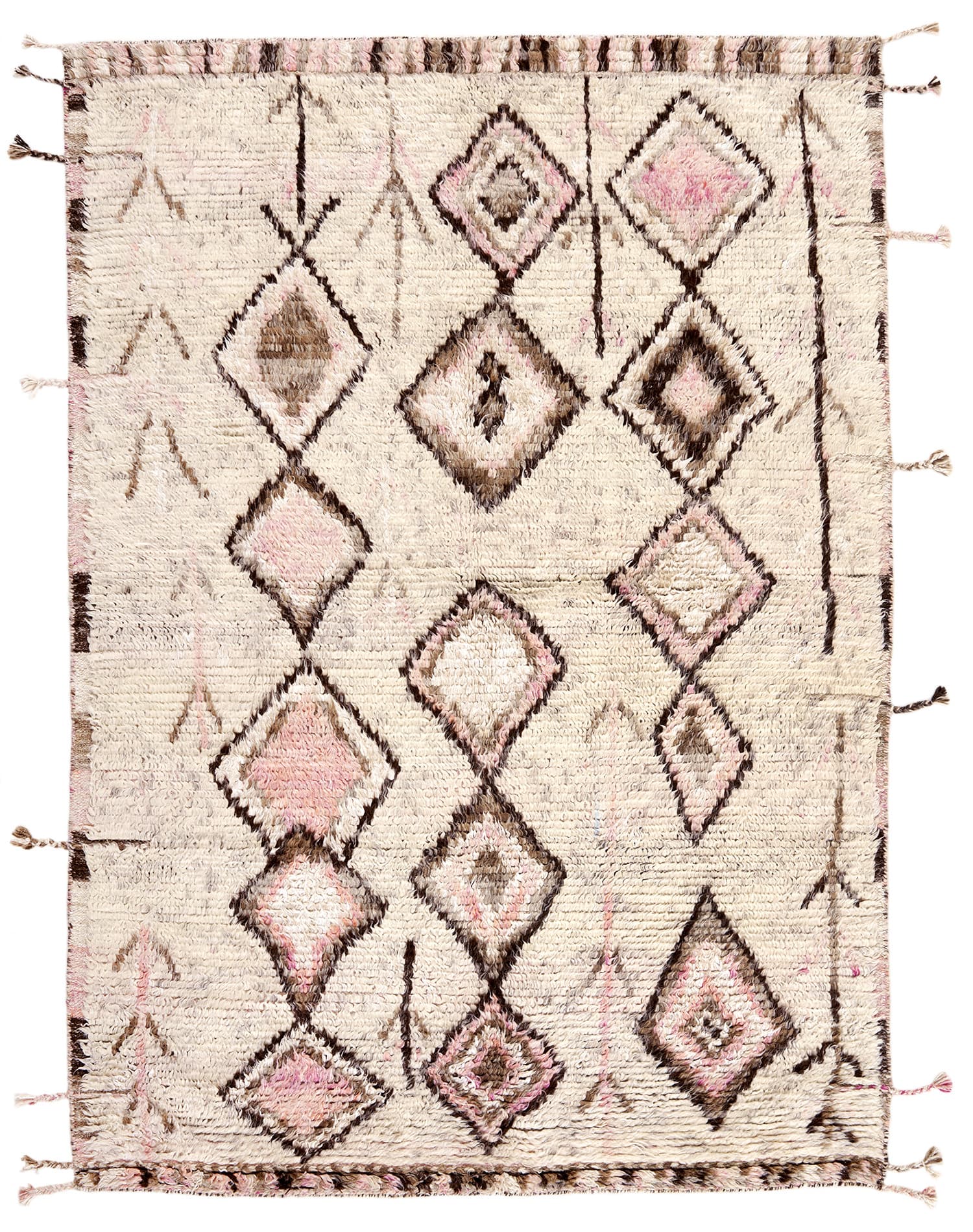 Dywan Tribe Ivory Pink 250x300 cm, beżowy, różowy, brązowy, wełna, Reza's