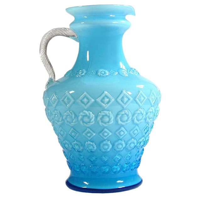 Blue Glass Pitcher, Empoli, Italy, 1960s - DIMENSION