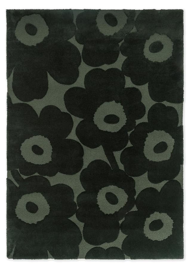Rug UNIKKO DARK GREEN, green, wool, 170x240 cm, Marimekko - DIMENSION