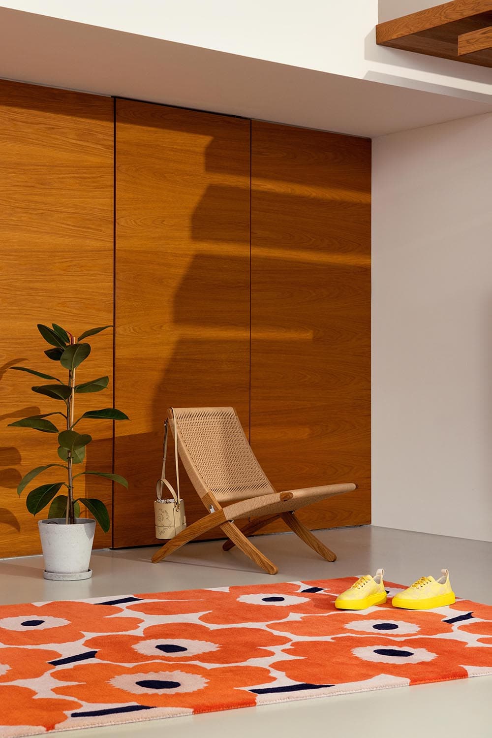 Rug Unikko Orange Red 200x280 cm orange, beige, black, wool, Marimekko - 54402