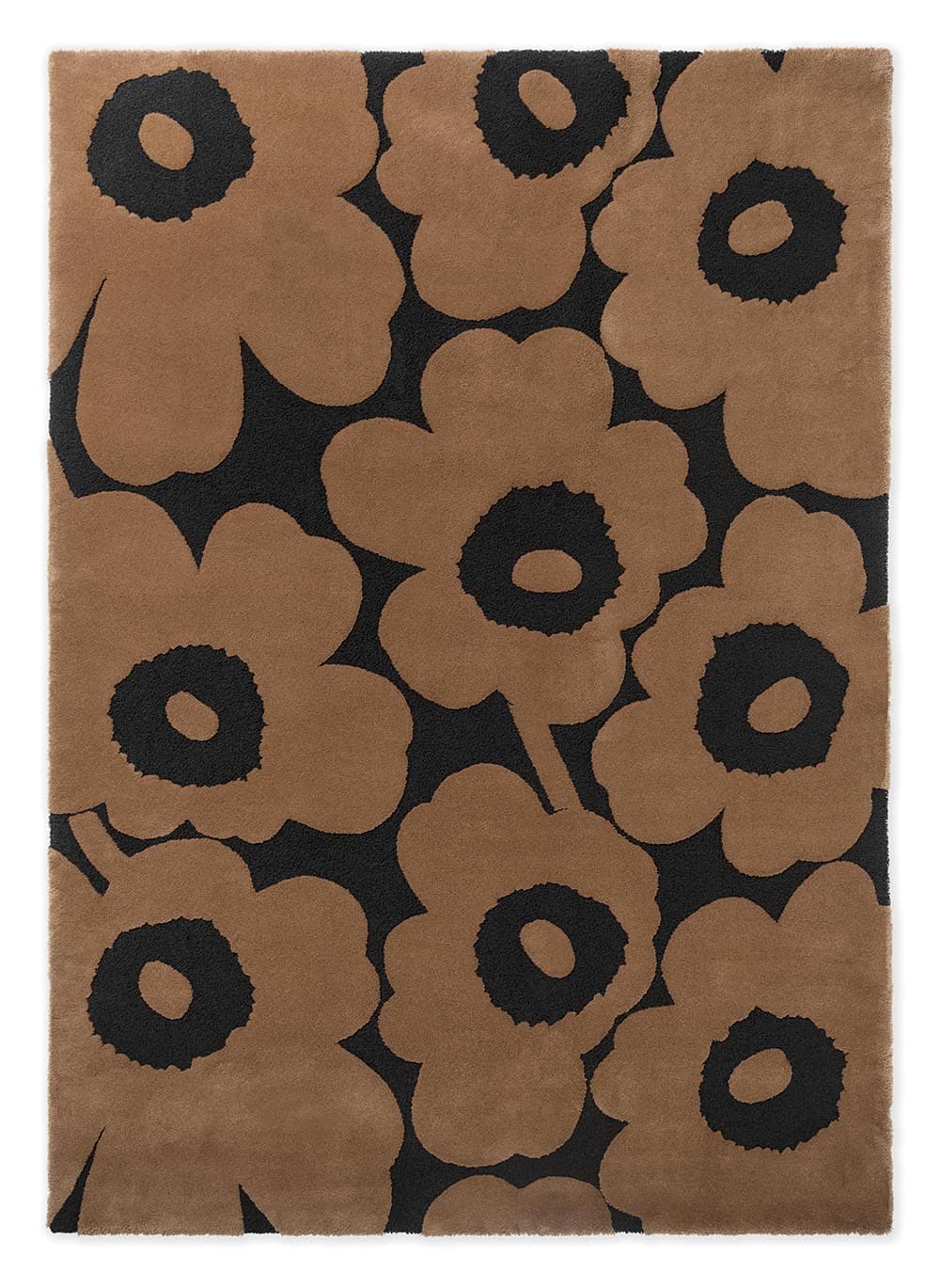 Rug Unikko Beige 140x200 cm, beige, black, wool, Marimekko