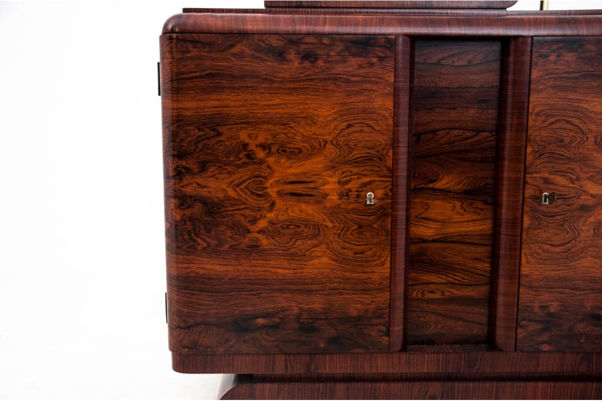 Ciemnobrązowa komoda-pomocnik Art Deco, Polska, lata 50. - 49930