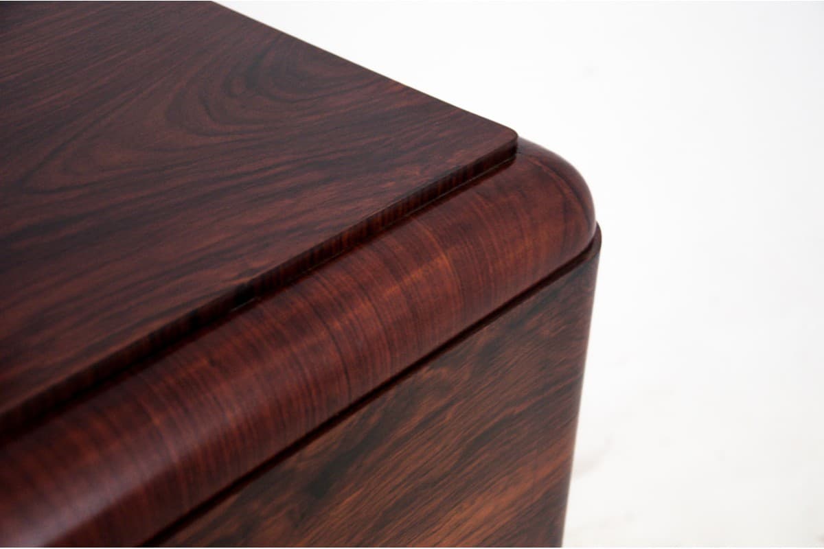 Ciemnobrązowa komoda-pomocnik Art Deco, Polska, lata 50. - 49928