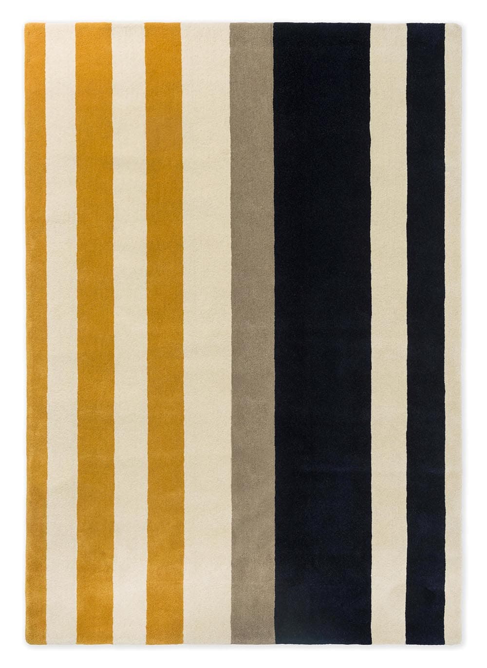 Dywan RALLI YELLOW, żółty, granatowy, beżowy, szary, wełna, 170x240 cm, Marimekko