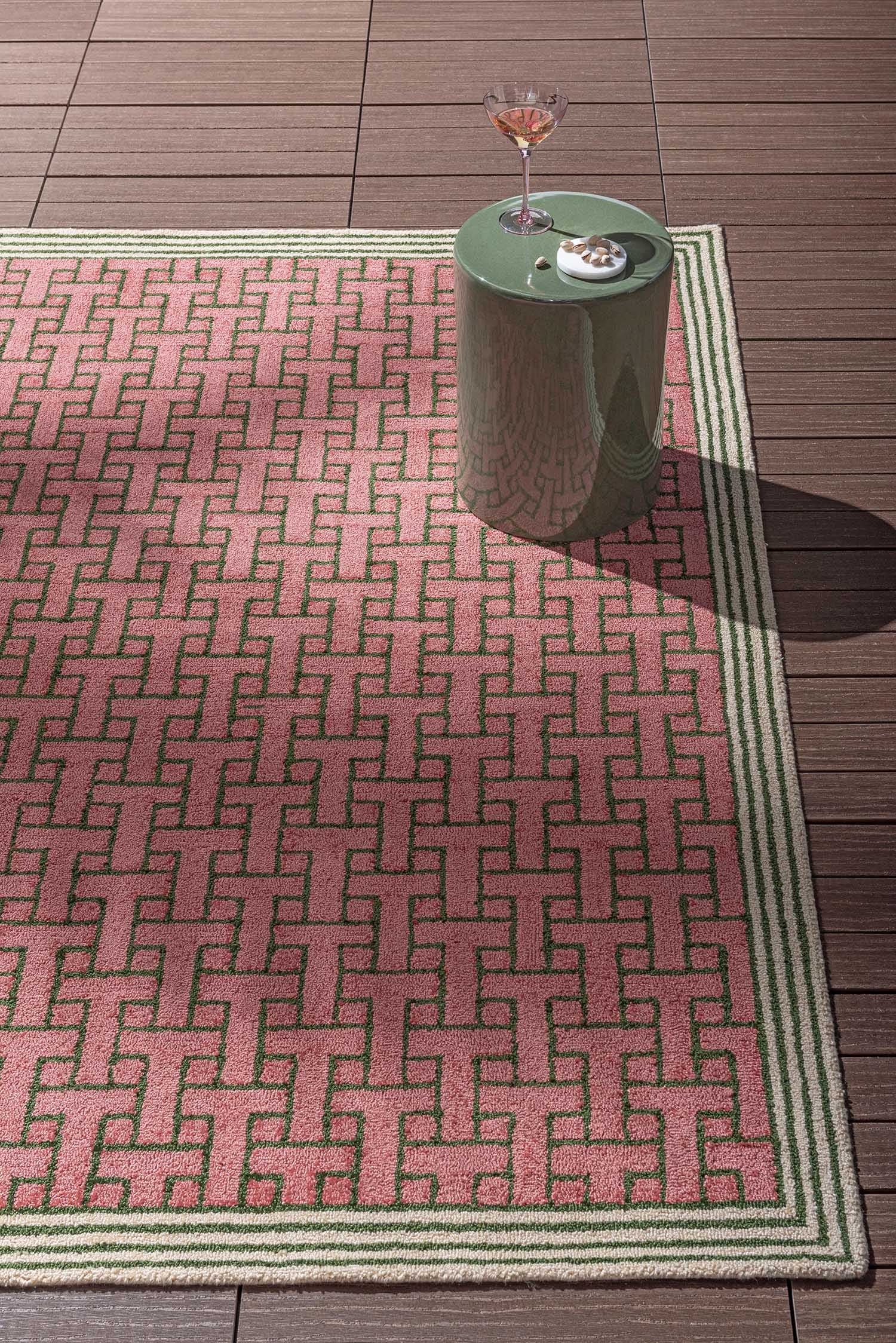 Dywan T-MONOGRAM DUSTED PINK, różowy, beżowy, zielony, 250x350 cm, Ted Baker - 54028