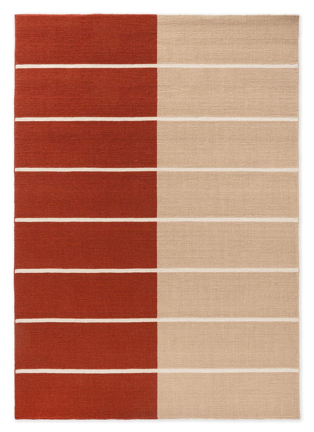 Dywan Tiibet Brunt Orange 140x200 cm, pomarańczowy, beżowy, wełna, Marimekko