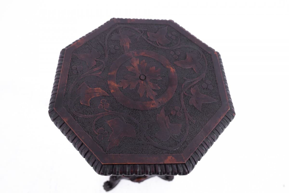 Orzechowy rzeźbiony postument, Francja, ok. 1880 rok - 49991