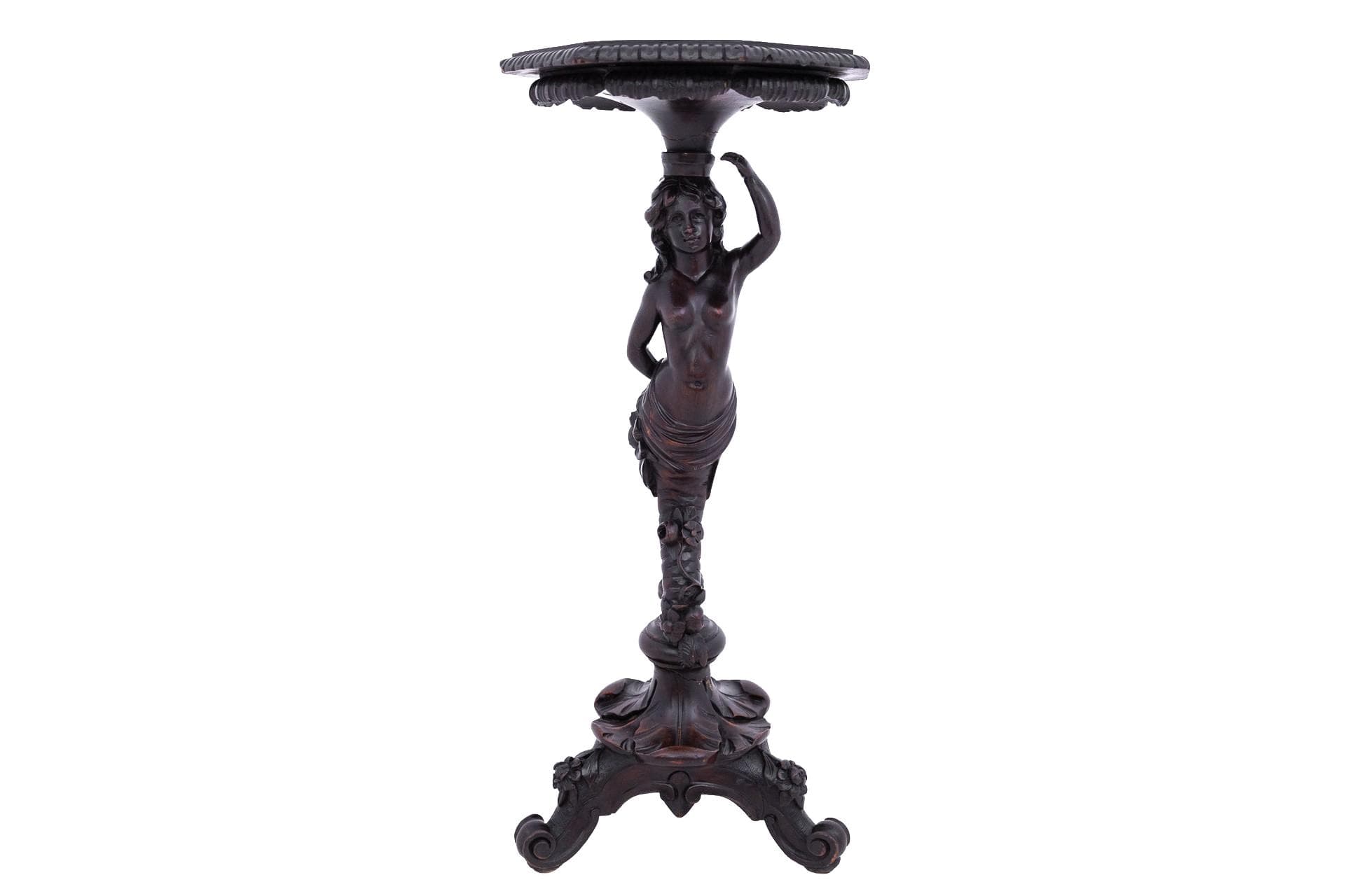 Orzechowy rzeźbiony postument, Francja, ok. 1880 rok