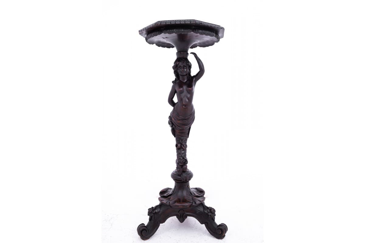 Orzechowy rzeźbiony postument, Francja, ok. 1880 rok - 49987