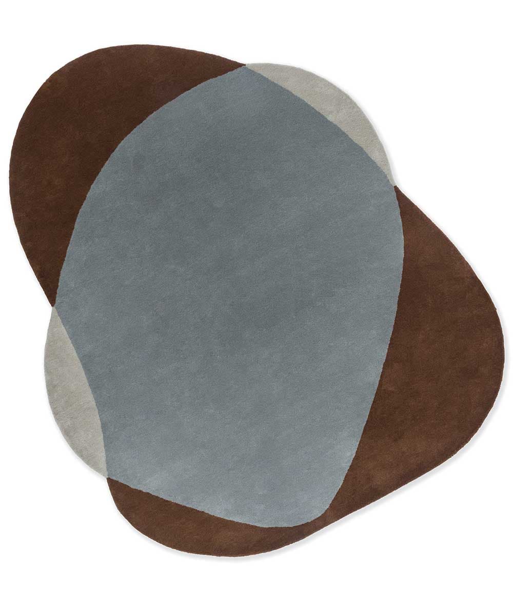 Rug Element Chad Brown-Blue 250x294 cm, brown, blue, grey, wool, Brink & Campman