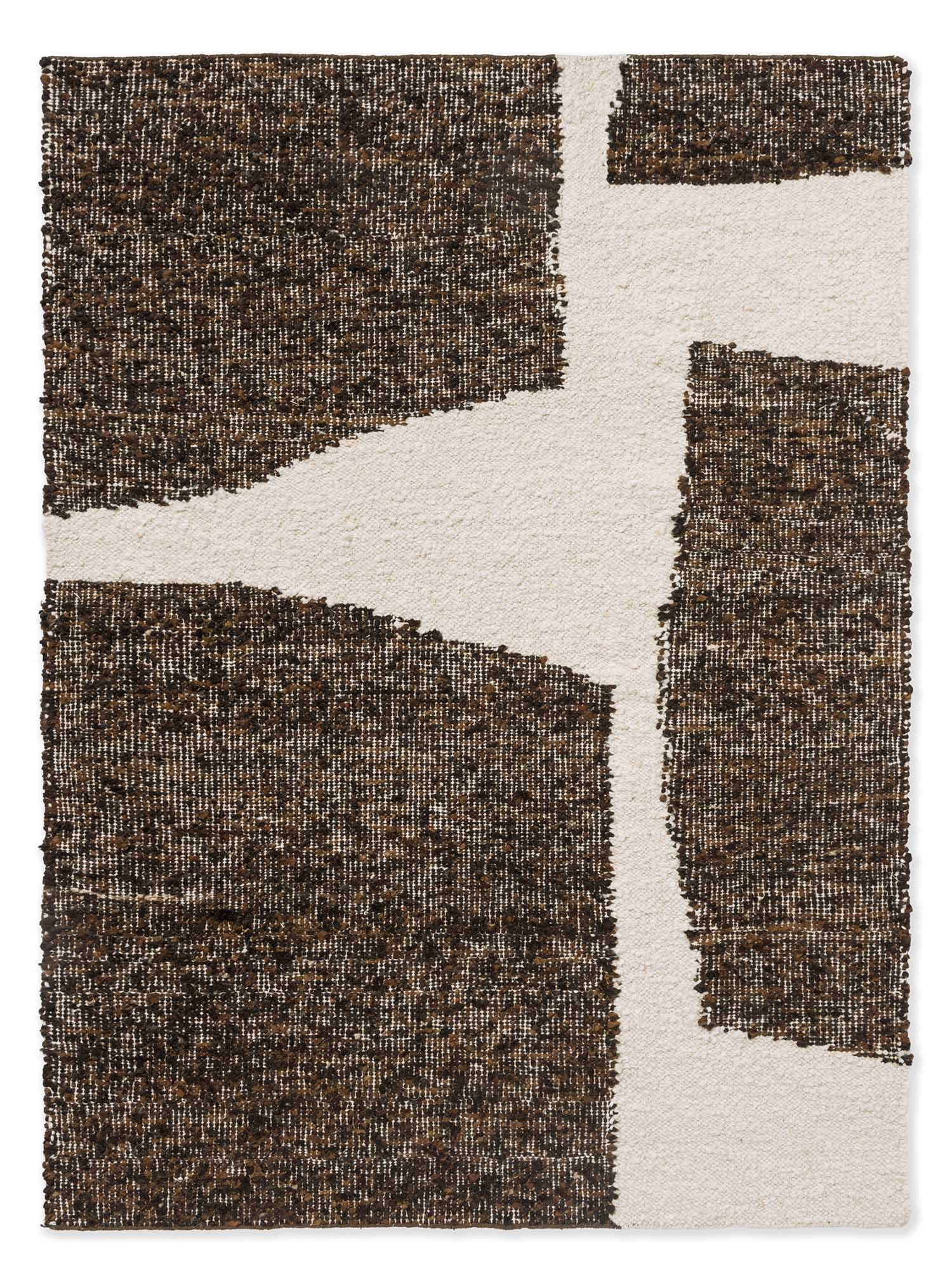 Dywan Craft Fundament Chocolate Cream 140x200 cm beżowy, brązowy, bawełna, juta, wełna, Brink & Campman