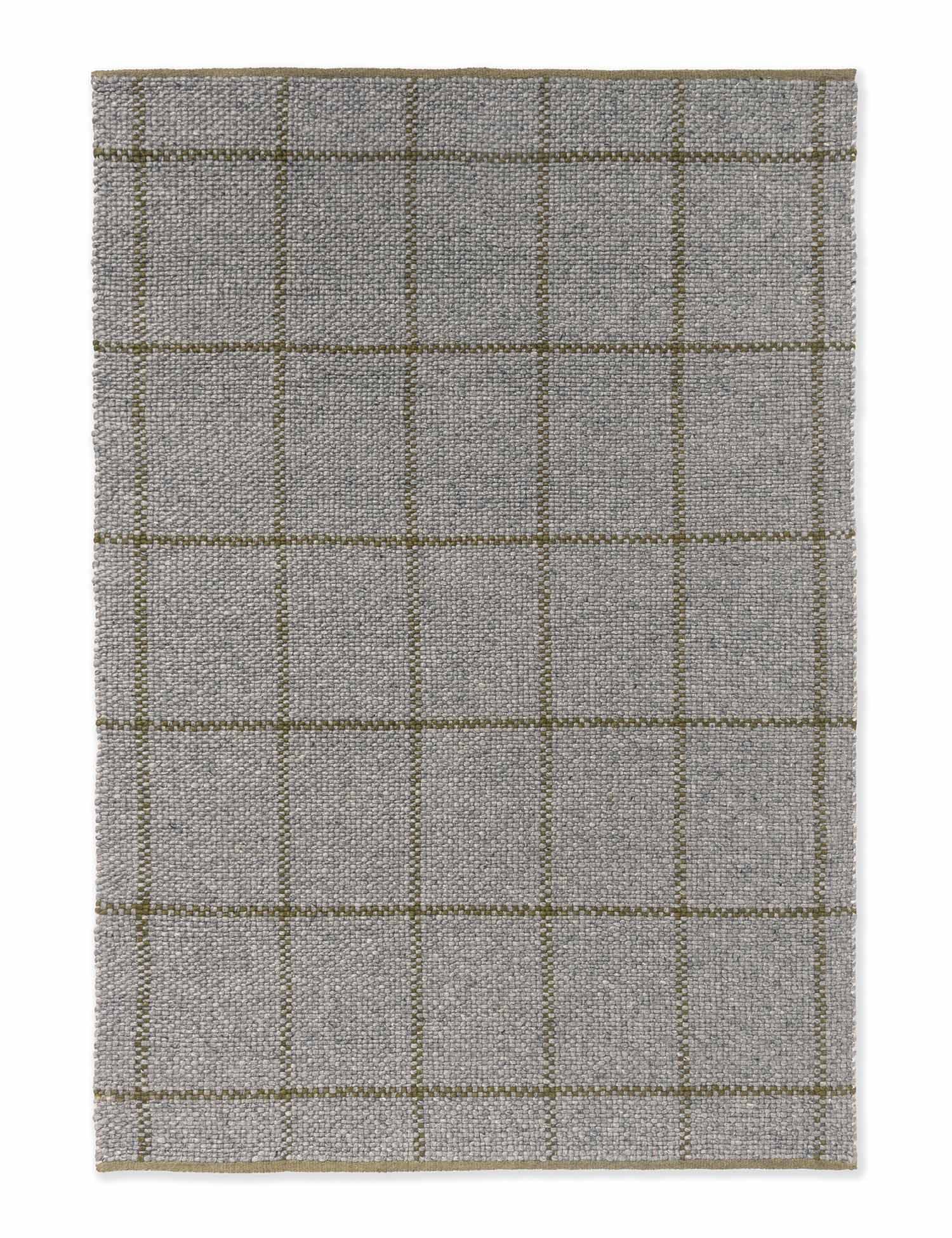 Dywan Craft Matter Check Slate Olive 200x280 cm, szary, zielony, wełna, bawełna, Brink & Campman