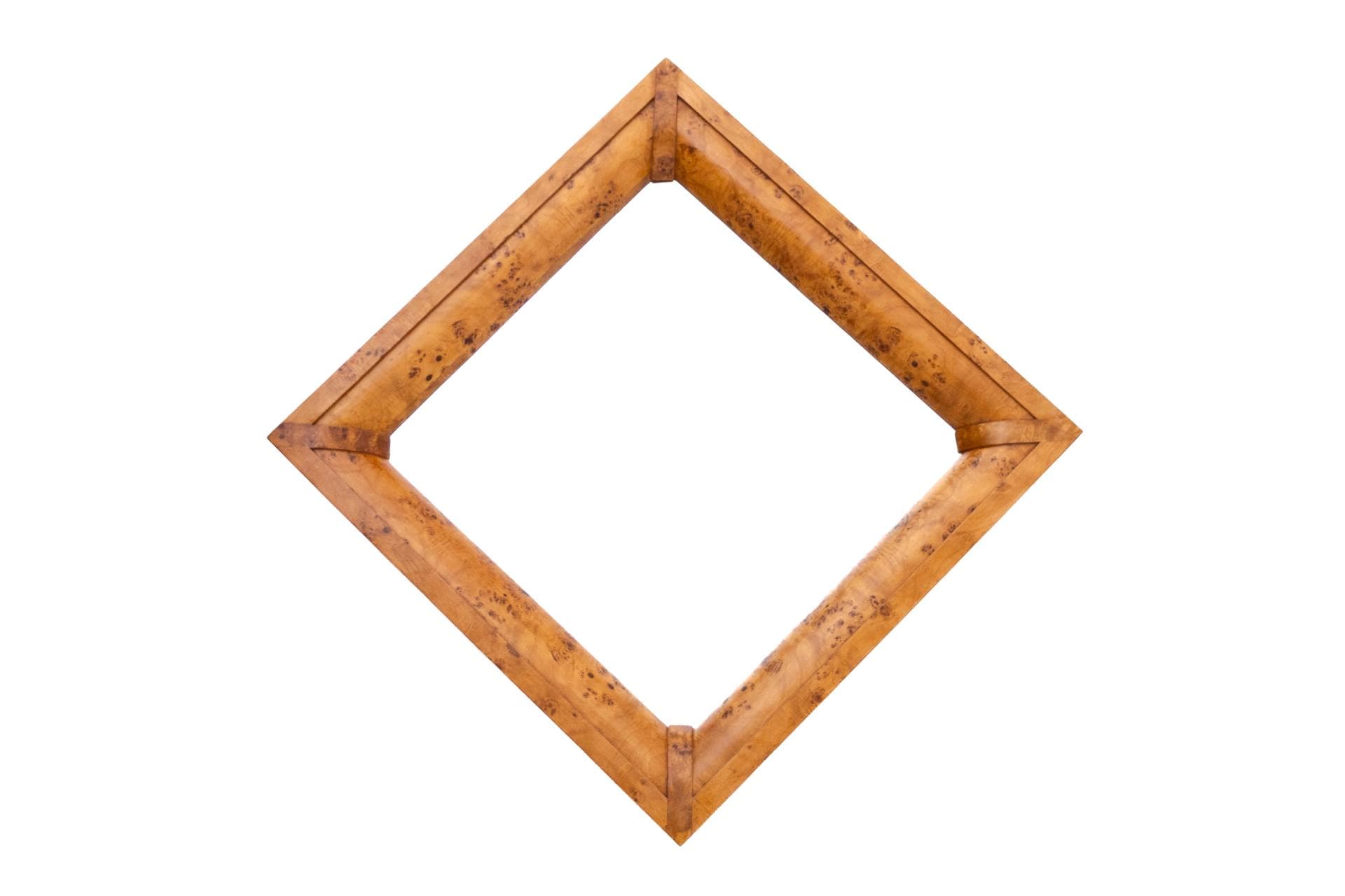 Burl Wood Art Deco Mirror, Poland, 1950s - 5149